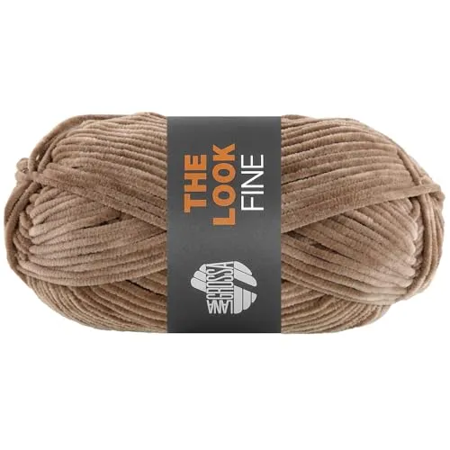 LANA GROSSA The Look Fine | Feines und samtig weiches Chenillegarn | Handstrickgarn aus 100% Polyester | 50g Wolle zum Stricken & Häkeln | 100m Garn FB124