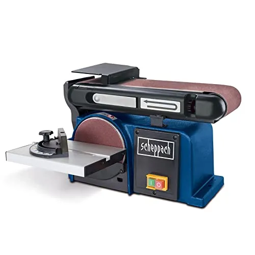 Scheppach Band -& Tellerschleifer BTS800 Bandschleifer | Leistung 370W | Schleifband 915x100mm | Schleifteller-Ø 150mm | Tisch 0-45° | Schrägstellung 0°–90° | Gussmaterial-Konstruktion & Queranschlag