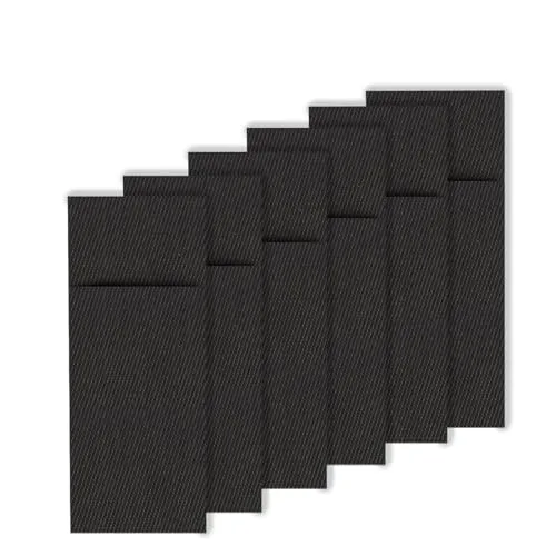 Westmark Bestecktaschen Saleen-Edition - 24 x 9 cm - Besteckservietten aus Synthetik - ideal für Privatgebrauch und Gastronomie - 6er Set (Anthrazit/Silber)