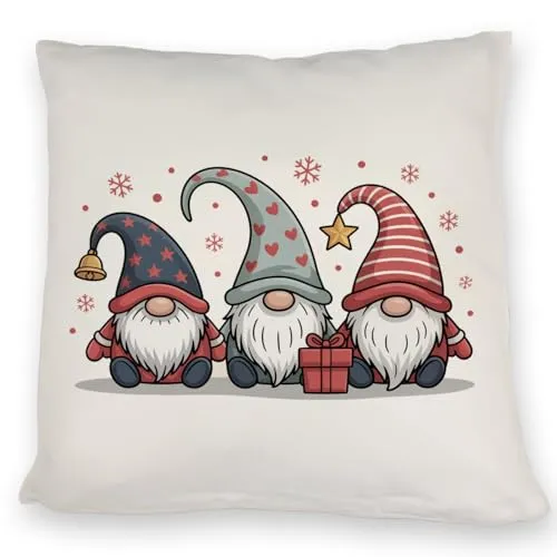 speecheese Weihnachtswichtel mit Geschenk Kissen Weihnachten lustiges DekoKissen Weihnachtsdekoration