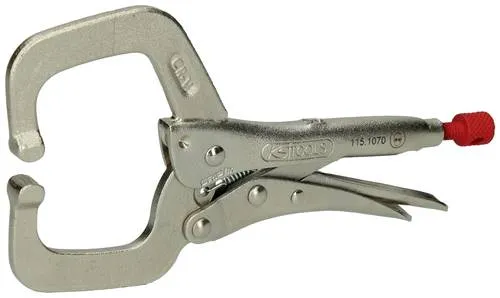 KS Tools 1151070 Gripzange - Gripzange mit halbrund geschmiedeten Greifbacken und Feststellarretierung, ideal für profilierten Bauteile, sorgt für sichere Handhabung ohne Aufweiten unter starker Belastung.