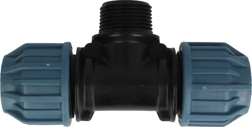 Jason PP-Klemmverbinder T-Stück mit AG Ø 40 x 1 1/2 Zoll x 40 mm - DVGW zugelassen