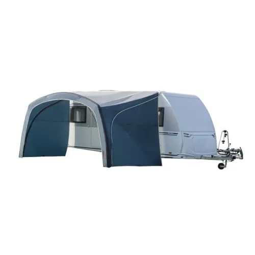Campout 5-Personen-Familienzelt, aufblasbares Tunnelzelt – 2 Schlafkammern – 5000 mm Wassersäule – Großer Wohnbereich – Inklusive Pumpe und Markise (235/250 x 400 cm)