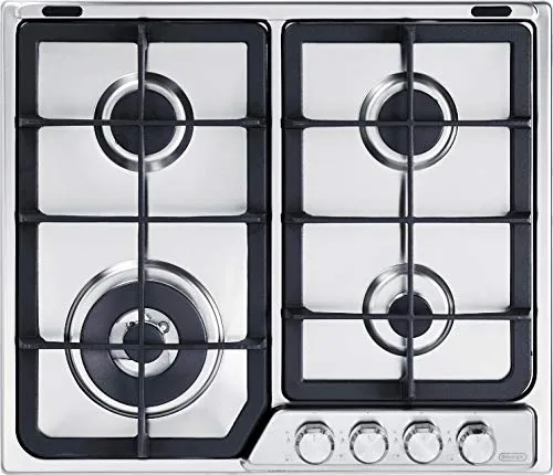 DE LONGHI PFI46GH Gas-Kochfeld 58 cm - Kochfeld mit 4 Gusseisenbrennern, ideal für präzises Kochen und langlebige Leistung in Ihrer Küche.