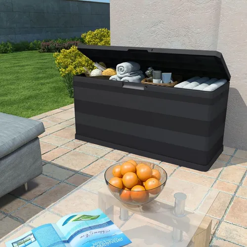 vidaXL Gartenbox 280L - Kissenbox und Aufbewahrungsbox - Auflagenbox aus robustem Polypropylen, ideal für die Aufbewahrung von Kissen und Decken im Garten. Vielseitig einsetzbar und mit zeitlosem Design.