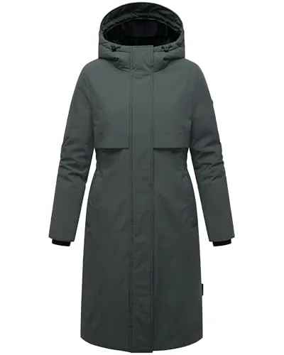 Navahoo Wintermantel Eismelodie 14 - Grüner Winter Parka mit Kapuze XXL (44) - Modische Funktionsjacke, wasser- und windabweisend, ideal für kalte Tage mit wärmender Fleece-Kapuze und praktischen Taschen.