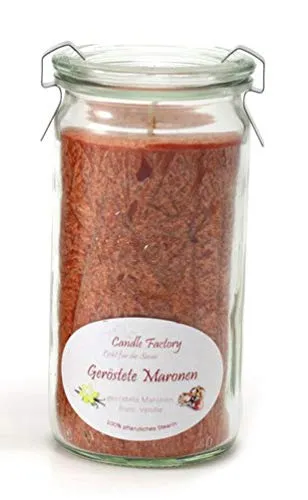 Candle Factory Mini-Jumbo Kerze mit Duft Glas in tollen Farben Mit Duft Mini-Jumbo Geröstete Maronen