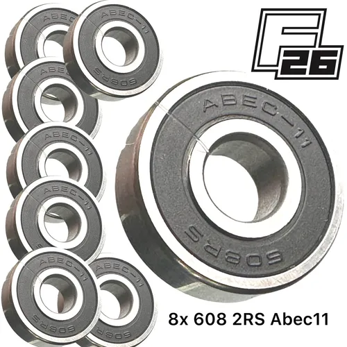 Fantic26 Skateboard Bearings Skate Kugellager 608 2 RS (8stk.) Abec 11