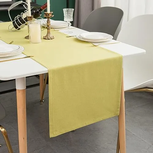 Simurq Modern Tischläufer - Abwaschbar, Wasserabweisend, Lotuseffekt - Outdoor, Pflegeleicht - Grün, Table Runner (Pistazien, 40x180 cm)