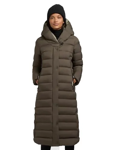 khujo Damen Wintermantel Teiva2-YM Nature Green - Funktionsjacke mit extralanger, taillierter Passform, wasserabweisendem Material und voluminösem Kragen für optimalen Schutz an kalten Wintertagen.