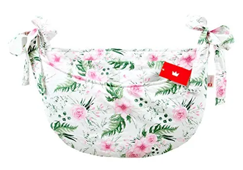 BABYLUX Babybetttasche Organizer BETTTASCHE Spielzeugtasche Tasche Babybett (110. Wilde Blüten)
