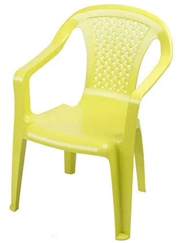 Spetebo Kinder Gartenstuhl aus Kunststoff - Lime grün - Robuster Stapelstuhl für Kleinkinder - Monoblock Stuhl Kinderstuhl Spielstuhl Sitz Möbel stapelbar für Außen