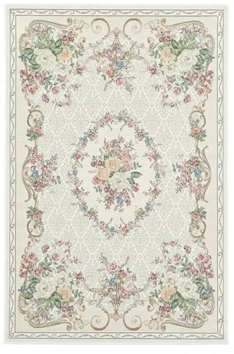 THEKO Teppich Flomi Floral, rechteckig, beige in beige von THEKO