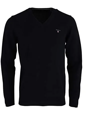 GANT Classic Cotton V-Neck Pullover - Herren-Pullover aus 100% Baumwolle, weich und bequem, ideal für den Übergang mit regulärem Schnitt und V-Ausschnitt.