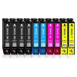 Druckerpatronen 604 604XL für Epson XP-2205 - 10er Pack - Kompatible Druckerpatronen für Epson XP-2205 mit XL Füllmenge für längeres Drucken und brillante Ergebnisse – ideal für hohe Druckvolumen!