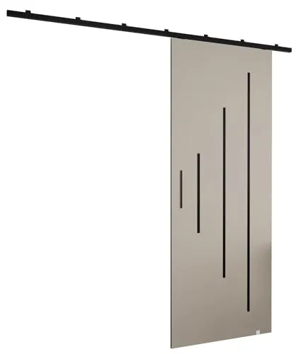 MEBLE KRYSPOL Zonda Y Schiebetürset mit Schiene - Hängendes Innen-Schiebetürsystem - Torbeschläge - Hergestellt aus robustem Laminat - 204x70 cm - Kaschmir