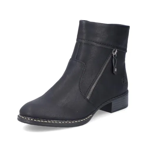 Rieker Ankleboots schwarz 37 EU - Wanderschuhe, klassischer Stiefel mit 3.1 cm Absatzhöhe und praktischem Reißverschluss für einfachen Einstieg.