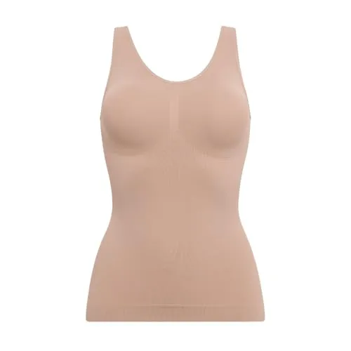 creamy fabrics Damen Figurformendes Shapewear Tanktop – Shaping Unterhemd mit starker Kompression für Bauch & Taille – Nahtloses Unterzieh-Top für glatte Silhouette & hohen Komfort