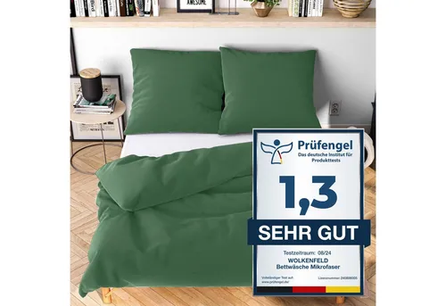 Wolkenfeld Bettwäsche Set 155x220 cm - Oeko-Tex Zertifiziert, kühlend und weich - Bettwäsche-Sets aus Oeko-Tex zertifizierter Supermikrofaser, die kühlend wirkt und für höchsten Schlafkomfort sorgt. Ideal für Sommer und Winter, pflegeleicht und umweltfreundlich.