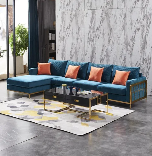 Ecksofa Grau Stoff L-Form – Modernes Design für Ihr Wohnzimmer - Stylisches Ecksofa in Grau, ideal für bis zu 4 Personen. Mit hochwertigen Kissen und robustem Edelstahlgestell. Perfekt für jeden modernen Wohnraum.