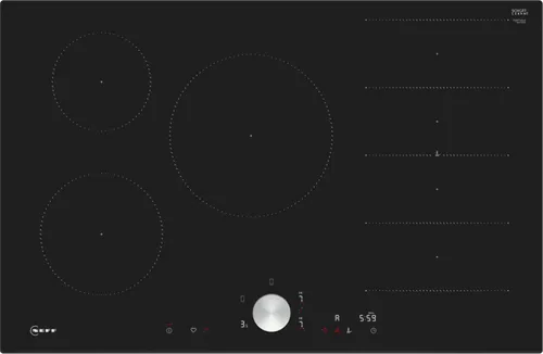 T68FTV4L0 N 90 Autarkes Kochfeld 80 cm - Kochfeld der Kategorie Kochfelder mit 5 Induktionszonen und 17 Leistungsstufen für präzises Kochen und energieeffiziente Nutzung.