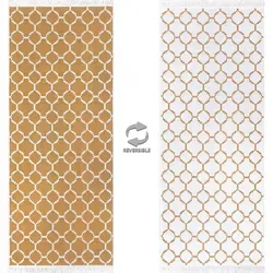 Jimri Teppich Kelim Läufer 80x200 cm in Goldfarben in gold von Jimri