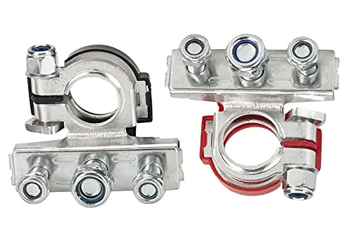 HUAZIZ 2 Stück Batterieklemmen Auto PKW Batterie Polklemmen Terminal Clamp Klemmen, Batterieklemme Positiv und Negativ Batterieanschluss Battery Terminal für Boot Van