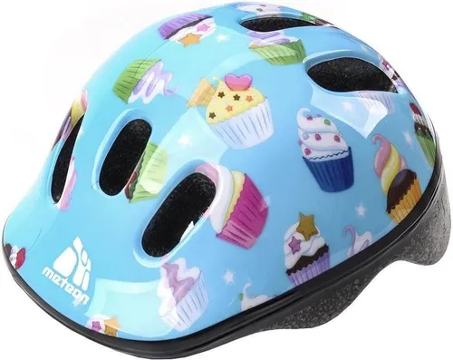 Meteor Schutzhelm, Kinderhelm, Fahrradhelm, Rollschuhe, MV6-2 Helm Kinderfahrradhelm Helm, größe XS 44-48 cm Muffins