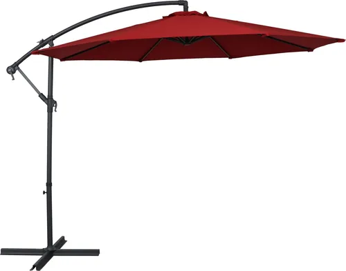 TrendLine Ampelschirm dunkelrot Ø 300 cm mit stabilem Kreuzständer - TrendLine Ampelschirm in elegantem Dunkelrot, Ø 300 cm, ideal für den Außenbereich. Mit stabilem Kreuzständer für sicheren Halt und optimalen Sonnenschutz.