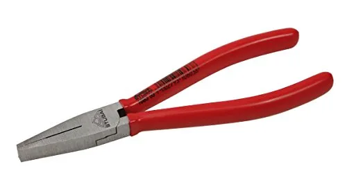 STUBAI Flachzange 160 mm | Kurze flache Backen mit verzahnter Greiffläche | Ölgehärteter Spezial-Werkzeugstahl | Kopf poliert, Griffe tauchisoliert | Profi-Handwerkzeug für präzises Greifen