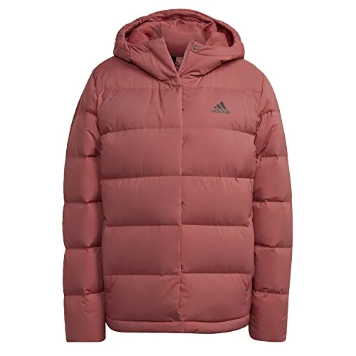 adidas Damen Helionic Hooded Down Jacket, Wonder Red, L in braun von adidas