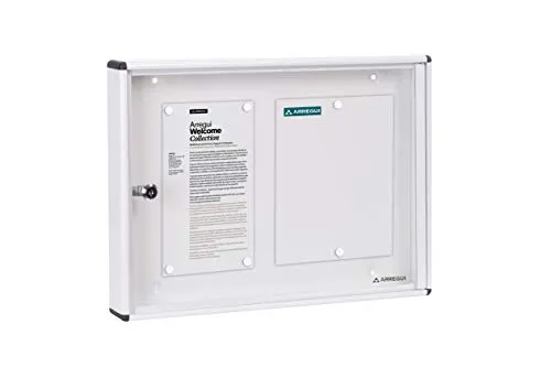 ARREGUI PAN-41 Aluminium Schaukasten für 2 DIN A4 Blätter - Wetterfester Magnet-Schaukasten aus Aluminium, ideal für Gemeinschaftsräume. Inklusive 8 Magnete und Schlüsselschloss für sichere Nutzung.