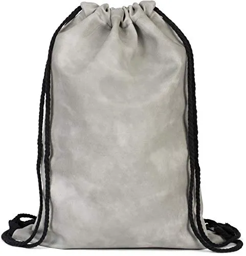 styleBREAKER Turnbeutel aus Kunstleder, Rucksack, Sportbeutel, Beutel, Unisex 02012189, Farbe::Hellgrau