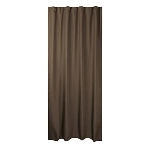 Haus und Deko Vorhang Kräuselband Gardine Leinenoptik-Struktur Blickdicht ca. 140 x 245 cm (B/L) Braun modisch zeitlos und perfekt kombinierbar für EIN modernes Wohnambiente, 2377