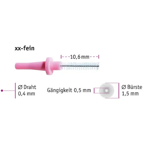 miradent Pic-Brush Ersatzbürsten, 12er, xx-fein pink