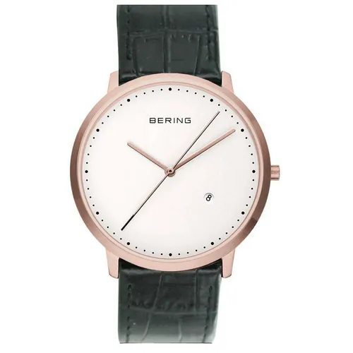 Bering Herren Uhr Slim Classic - 11139-564-sw Leder - Armbanduhr für Herren mit elegantem Design, Saphirglas und 30 m Wasserdichtigkeit – perfekt für den modebewussten Mann.
