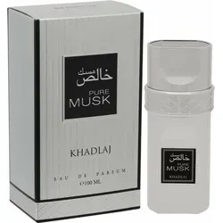 Khadlaj Pure Musk Eau De Parfum 100 ml (unisex) - Unisex Duft mit blumigen und moschusartigen Noten, der zeitlose Eleganz und Sinnlichkeit verkörpert. Ideal für alle, die die verführerische Essenz von Moschus erleben möchten.