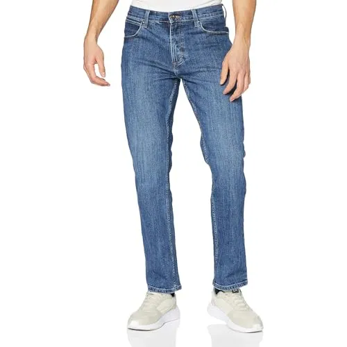 Wrangler Herren Red Kabel Straight Jeans - Mid Stone, 38W/34L - Bequeme Straight-Fit Jeans für Herren, ideal für jeden Anlass. Klassische Eleganz mit 5 Hosentaschen und typischen Wrangler-Designdetails. Perfekt für den Alltag und maschinenwaschbar.