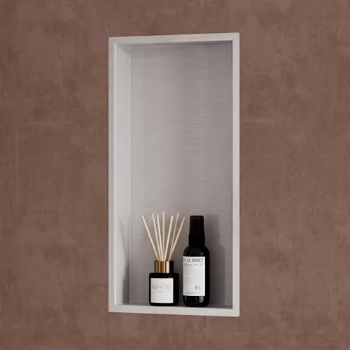 doporro Wandnische Dusche Silber 30 x 60cm - Duschablage aus Edelstahl, befliesbar und ideal für modernes Bad-Design. Perfekt für Shampoo und Duschgel, schafft zusätzlichen Stauraum.