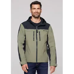 CAMP DAVID Herren Outdoorjacke in Grün, Gr. XL - Leichte Funktionsjacke mit winddichten und wasserabweisenden Eigenschaften. Cooles Colour-Blocking und praktische Zippertaschen machen sie ideal für Übergangszeiten.