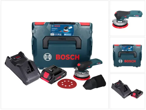 Bosch GEX 18V-125 Professional Akku Exzenterschleifer mit ProCORE Akku und Ladegerät - Der Bosch GEX 18V-125 ist ein handlicher Akku Exzenterschleifer, ideal für präzises Schleifen großer Flächen. Mit bürstenlosem Motor für höhere Effizienz und geringeren Wartungsaufwand.