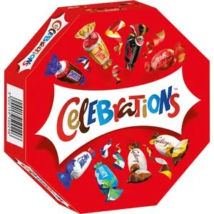 Schokoriegel Celebrations 269g - 8 Sorten zum Teilen - Schokolade, 8 verschiedene Sorten in praktischer Servierschale. Ideal zum Anbieten und Naschen mit Snickers, Twix, Mars und mehr!