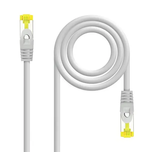 NanoCable 10.20.1910 – Netzwerkkabel Ethernet RJ45 LSZH Cat 6A SSTP, AWG26, 100% Kupfer, allergiefrei, grau, 10 m Schlauch