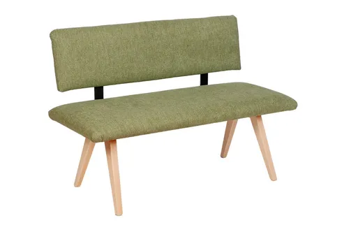 kundler home Sitzbank mit Polster, Esszimmerbank mit Rückenlehne 'Die Natürliche' L125cm, Aus Massivholz Buche