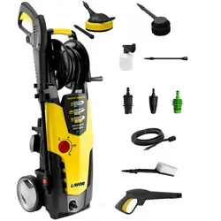 Lavor STM 160 WPS PLUS - Hochdruckreiniger 110 bar - Hochdruckreiniger mit 510 l/h Fördermenge, ideal für gründliche Reinigungen im Außenbereich, ausgestattet mit integrierter Schlauchhaspel und Schaumdüse.