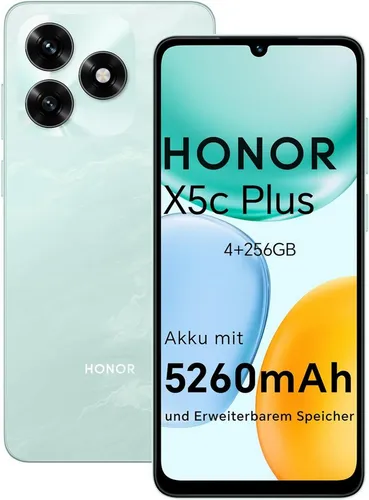 Honor HONOR X5c Plus handy, 256GB+4GB RAM mit 5260 mAh Akku, ohne Vertrag Smartphone (6.74 Zoll, 256 GB Speicherplatz)