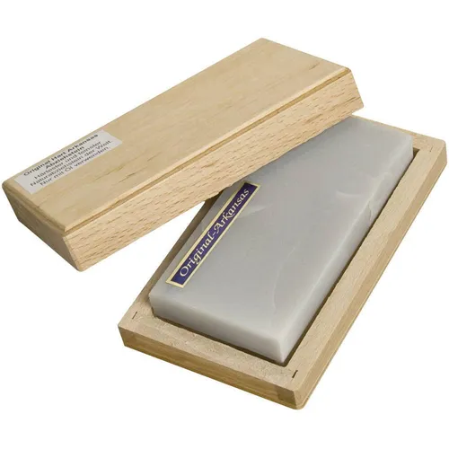 Kirschen Natur Arkansas-Abziehstein 100x50mm - Sonstige Handwerkzeuge, ideal für das schnelle Abziehen von Schneiden mit feiner Körnung von 6000/8000, inklusive Holzkasten für sicheren Transport.