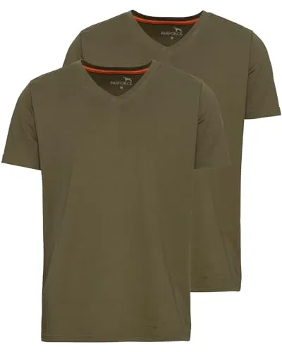 Parforce Doppelpack T-Shirts V-Neck Oliv XXL