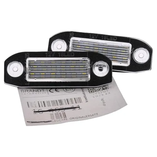 BRANDT AUTOMOTIVE Kennzeichenleuchten LED kompatibel mit Volvo C30 I P1 C70 II S40 II P1 S60 II P3 S80 II P3 V50 I P1V60 (Cross Country) I P3 11-18 V70 III P3 XC60 I XC70 II XC90 I P2