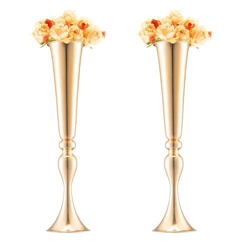 VEVOR 56 cm Goldene Blumenvase für Hochzeiten in gelb von Vevor